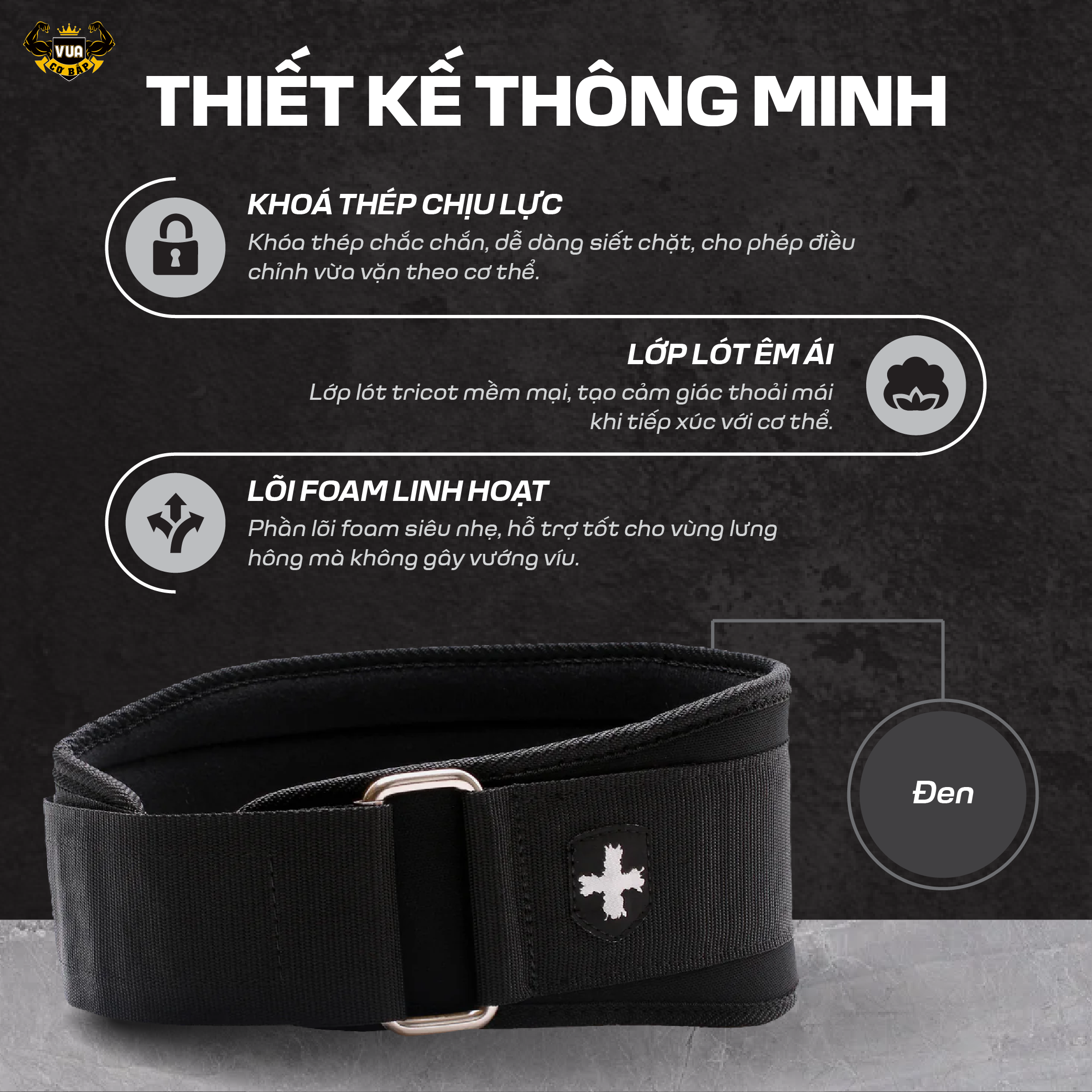 Đai Lưng Tập Gym Harbinger Foam Core Belt 5 Inch - Loại Mềm