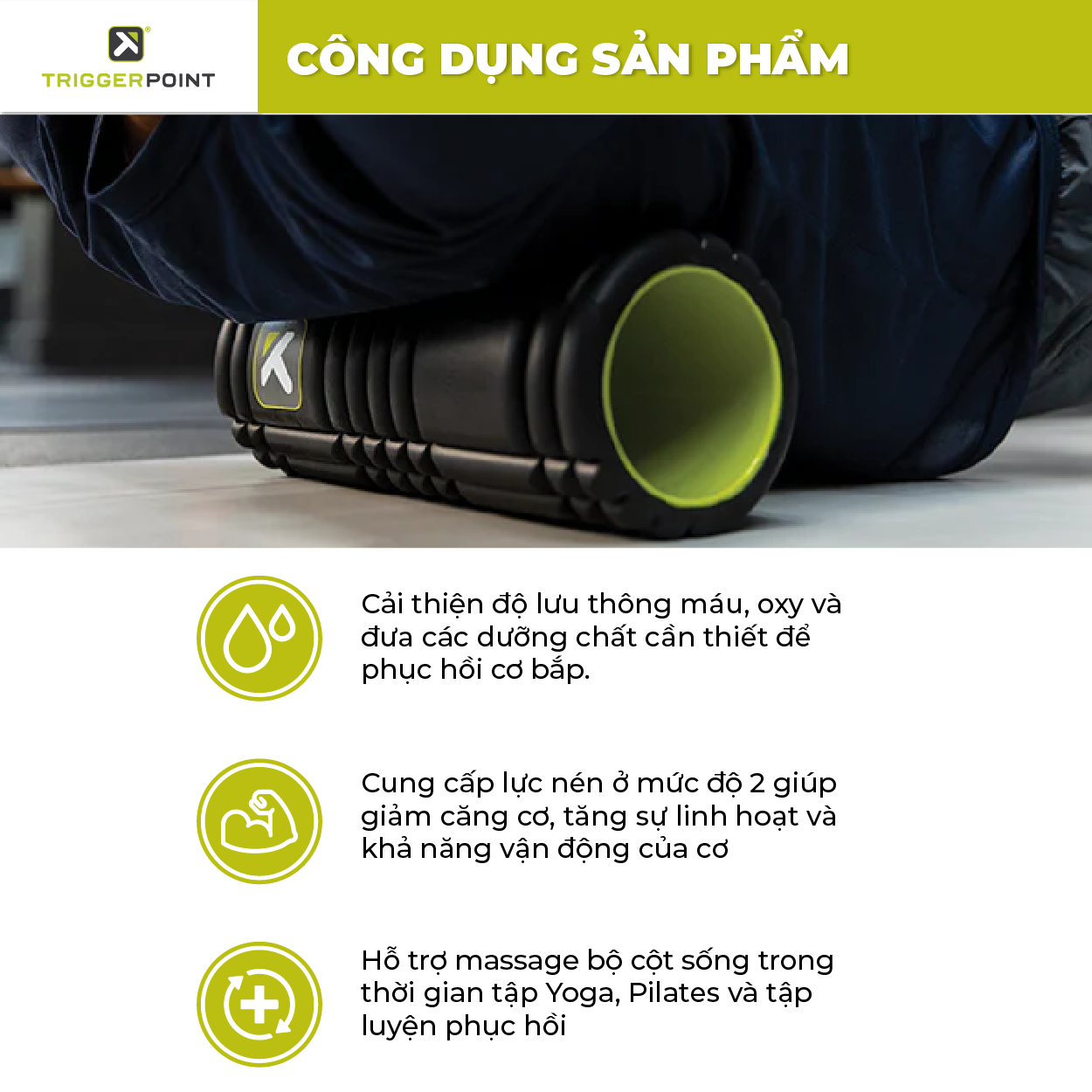 Ống Lăn Massage TriggerPoint Grid Foam Roller