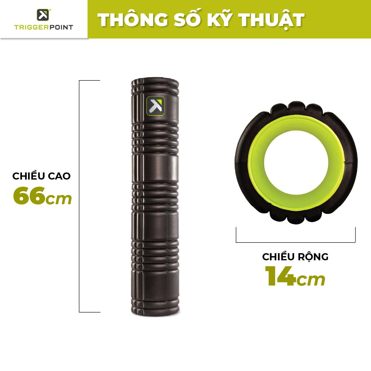 Ống Lăn Massage TriggerPoint Grid 2.0 Foam Roller