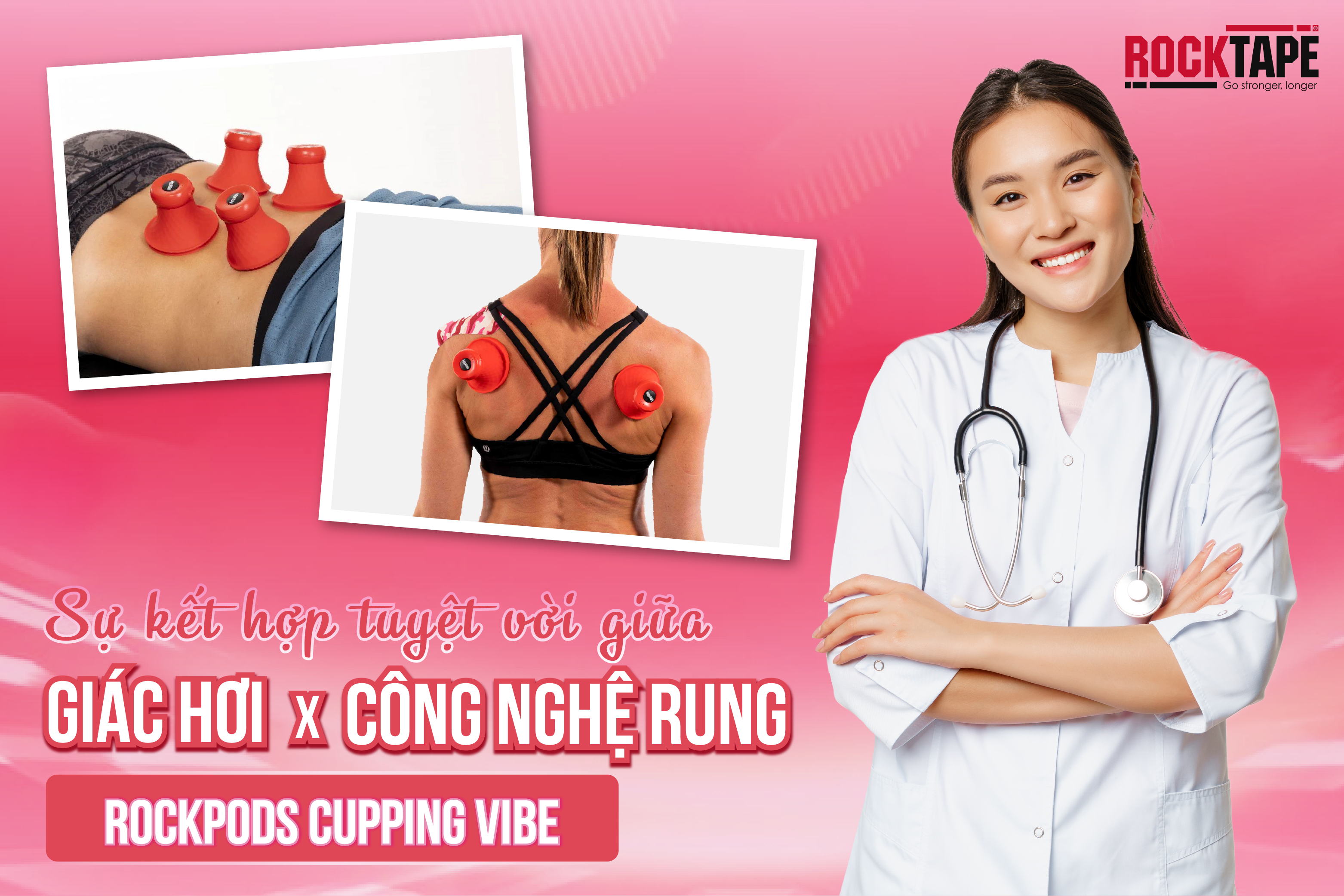 Bộ Dụng Cụ Giác Hơi ROCKPODS CUPPING VIBE - ROCKTAPE
