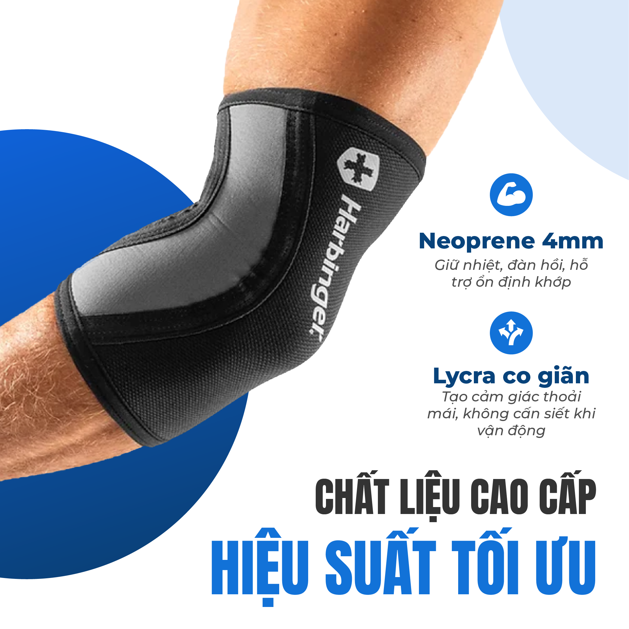 Xỏ khuỷu tay tập Gym Harbinger Pro Elbow Sleeves 4MM